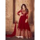 Fabulous Red Embroidered Designer Anarkali Suit