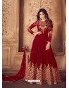 Fabulous Red Embroidered Designer Anarkali Suit