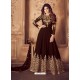 Fabulous Brown Embroidered Designer Anarkali Suit