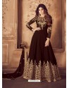 Fabulous Brown Embroidered Designer Anarkali Suit