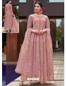 Scintillating Pink Embroidered Designer Anarkali Suit