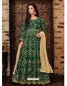 Scintillating Dark Green Embroidered Designer Anarkali Suit
