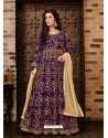 Scintillating Purple Embroidered Designer Anarkali Suit