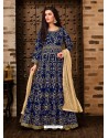 Awesome Blue Embroidered Designer Anarkali Suit