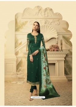 Trendy Green Embroidered Churidar Salwar Suit