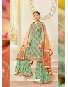 Ravishing Jade Green Embroidered Palazzo Salwar Suit