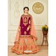 Scintillating Deep Wine Embroidered Palazzo Salwar Suit
