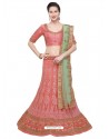 Classy Pink Heavy Embroidered Wedding Lehenga Choli