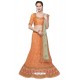 Classy Orange Heavy Embroidered Wedding Lehenga Choli