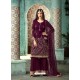 Scintillating Deep Wine Embroidered Palazzo Salwar Suit