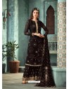 Scintillating Black Embroidered Palazzo Salwar Suit