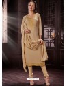 Fabulous Beige Embroidered Churidar Salwar Suit