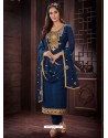 Trendy Navy Blue Embroidered Churidar Salwar Suit