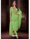 Ravishing Sea Green Embroidered Churidar Salwar Suit