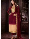 Trendy Maroon Embroidered Churidar Salwar Suit