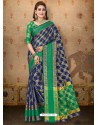 Classy Blue Cotton Casual Wear Sari