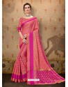 Dashing Hot Pink Cotton Casual Wear Sari