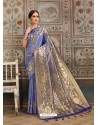 Trendy Blue Designer Kanjeevaram Silk Sari