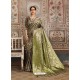 Awesome Grayish Green Designer Kanjeevaram Silk Sari