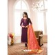 Fabulous Purple Embroidered Churidar Salwar Suit