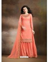 Ravishing Light Orange Embroidered Palazzo Salwar Suit