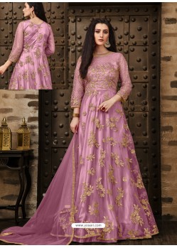 Scintillating Pink Embroidered Designer Anarkali Suit