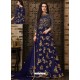 Awesome Blue Embroidered Designer Anarkali Suit