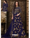 Awesome Blue Embroidered Designer Anarkali Suit