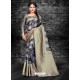 Awesome Grey Art Silk Embroidered Sari