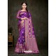 Trendy Purple Art Silk Embroidered Sari