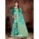 Awesome Jade Green Art Silk Embroidered Sari