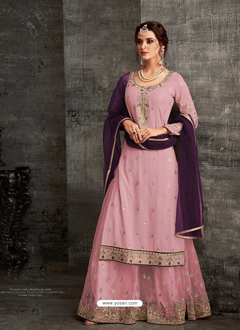 Buy Palazzo Style Suit - Supreme Hot Pink Real Georgette Salwar Suit –  Empress Clothing