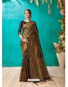 Awesome Black Banarasi Silk Embroidered Sari