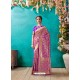 Trendy Purple Banarasi Silk Embroidered Sari