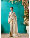 Trendy Gold Banarasi Silk Embroidered Sari