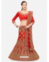 Classy Red Heavy Embroidered Wedding Lehenga