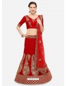 Classy Red Heavy Embroidered Wedding Lehenga