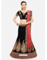 Classy Black Heavy Embroidered Wedding Lehenga