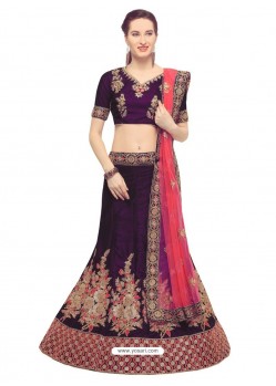 Classy Wine Heavy Embroidered Wedding Lehenga