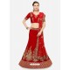 Classy Red Heavy Embroidered Wedding Lehenga