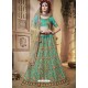 Classy Jade Green Heavy Embroidered Wedding Lehenga Choli