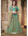 Classy Jade Green Heavy Embroidered Wedding Lehenga Choli