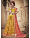 Classy Yellow Heavy Embroidered Wedding Lehenga Choli