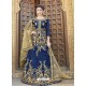 Classy Royal Blue Heavy Embroidered Wedding Lehenga