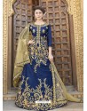 Classy Royal Blue Heavy Embroidered Wedding Lehenga