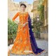 Classy Orange Heavy Embroidered Wedding Lehenga
