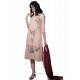 Fabulous Baby Pink Embroidered Straight Salwar Suit