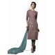 Trendy Light Brown Embroidered Straight Salwar Suit