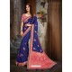 Classy Royal Blue Art Silk Embroidered Sari