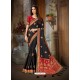 Awesome Black Art Silk Embroidered Sari